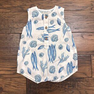 Blue Rooster Baby Boys' Riley Jumper in Lisbon Coast Sea Print